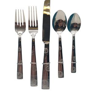 Reed & Barton OMNI Stainless Flatware Everyday - 5 Pc Place Set MCM Style Modern